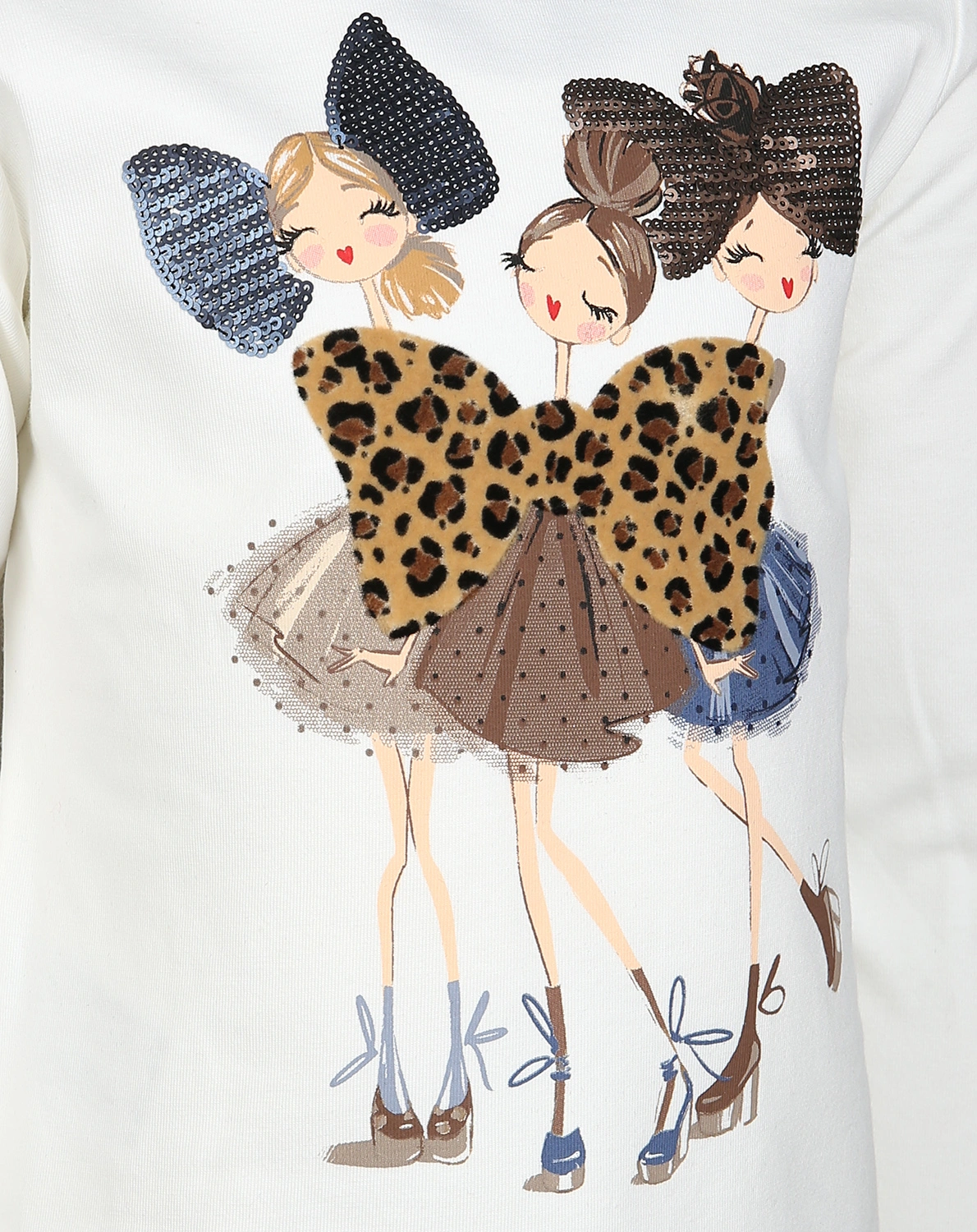 Langarm-Shirt BOW GIRLS in weiß