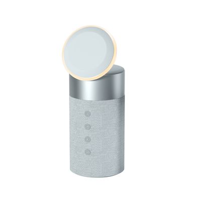 Force Play - Double chargeur sans fil (15W + 5W) Compatible MagSafe + Enceinte Bluetooth Silver
