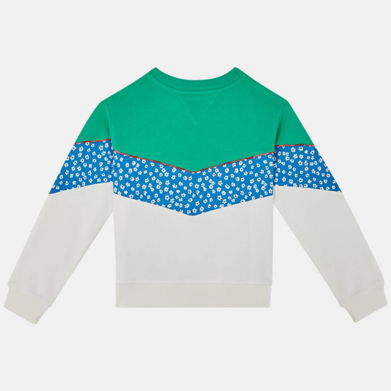 Tommy Hilfiger Sweat tricolore à bande et fleurs vert/gris/bleu