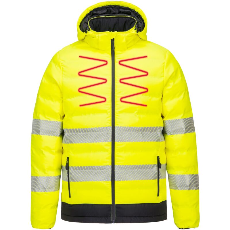Portwest S548 Doudoune chauffante HV avec capuche