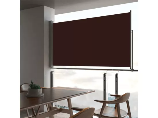 Auvent latéral rétractable de patio 160x300 cm Marron