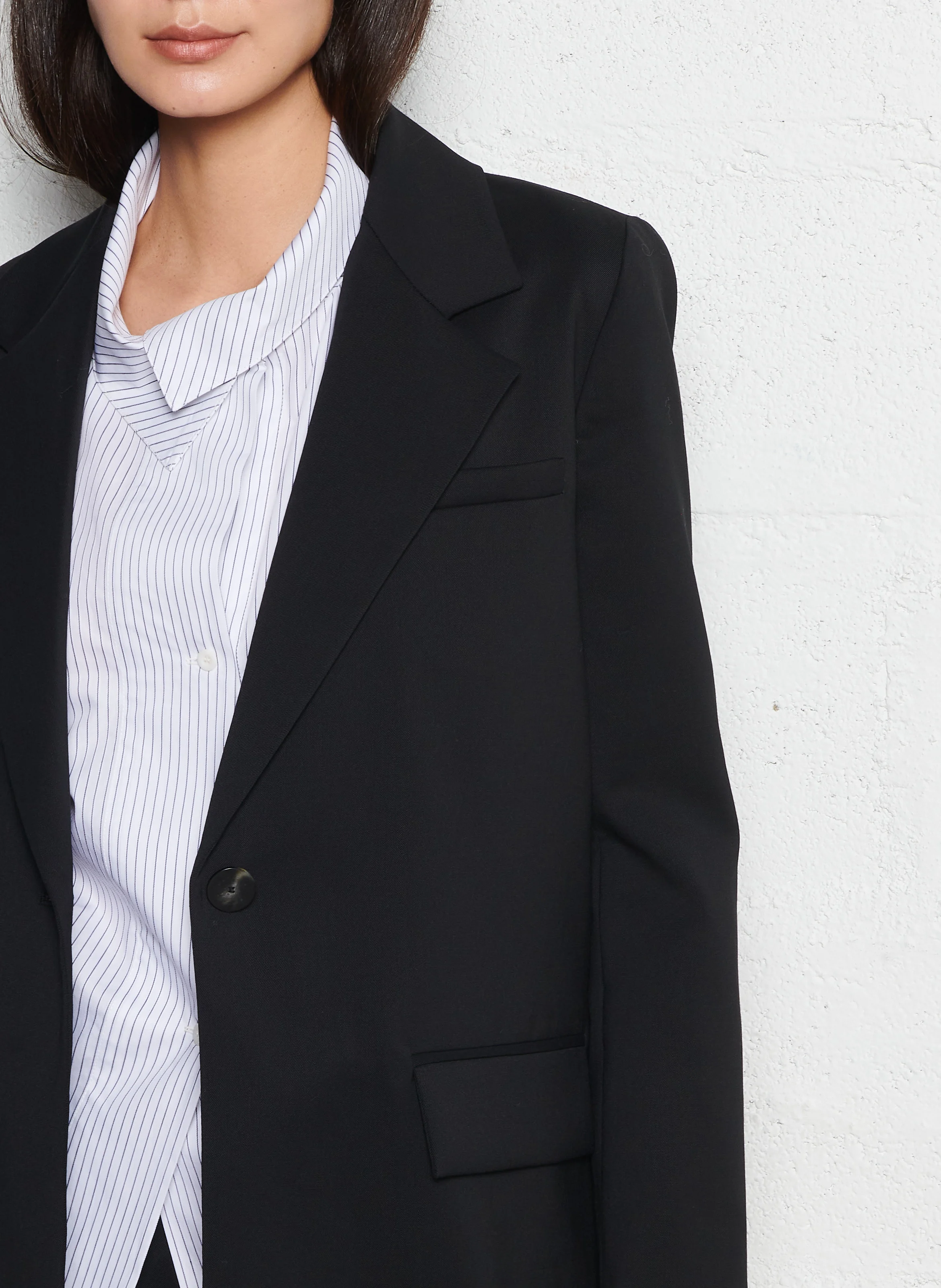 NORTON - Veste col tailleur en laine vierge| Noir