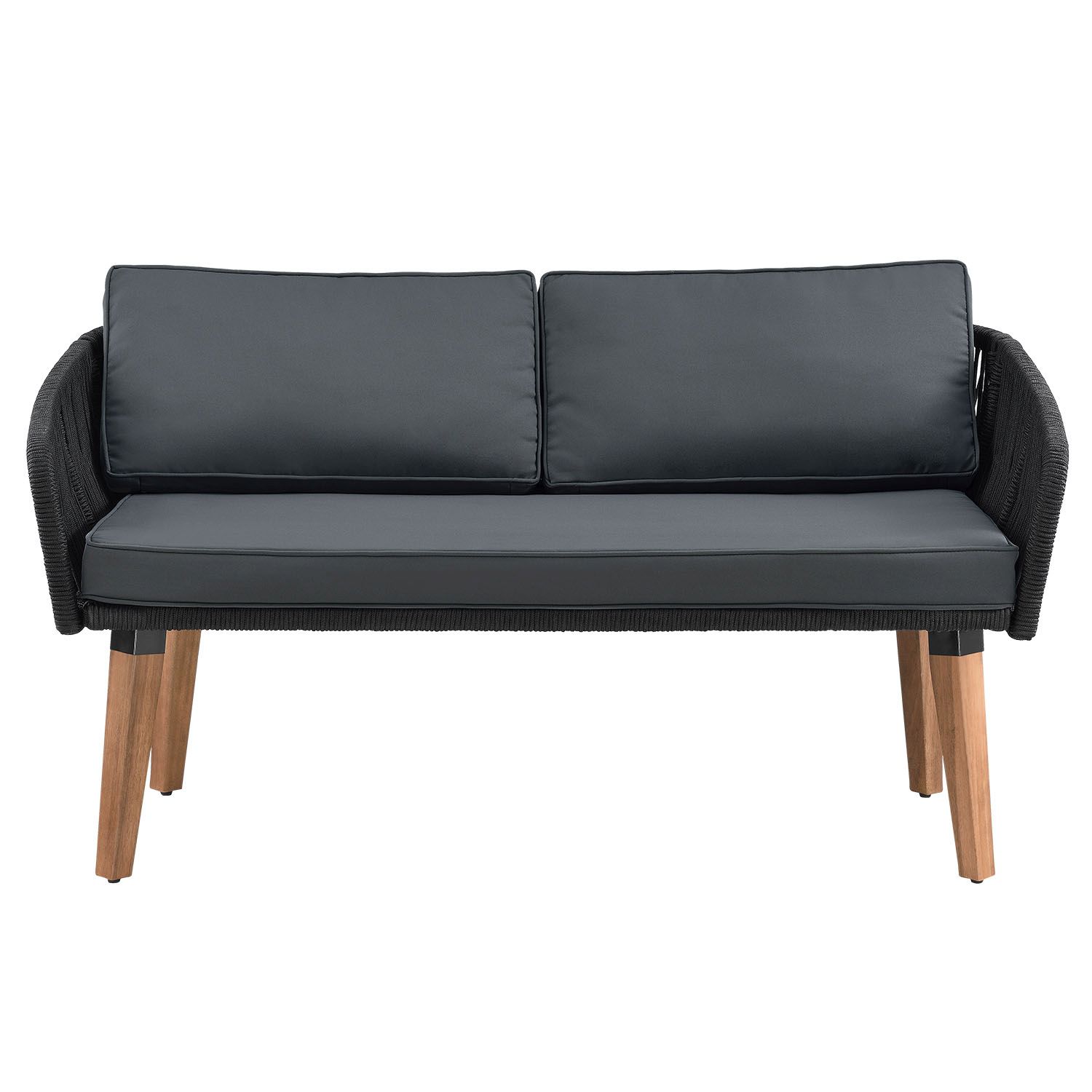 Neapel gevlochten zwarte loungeset