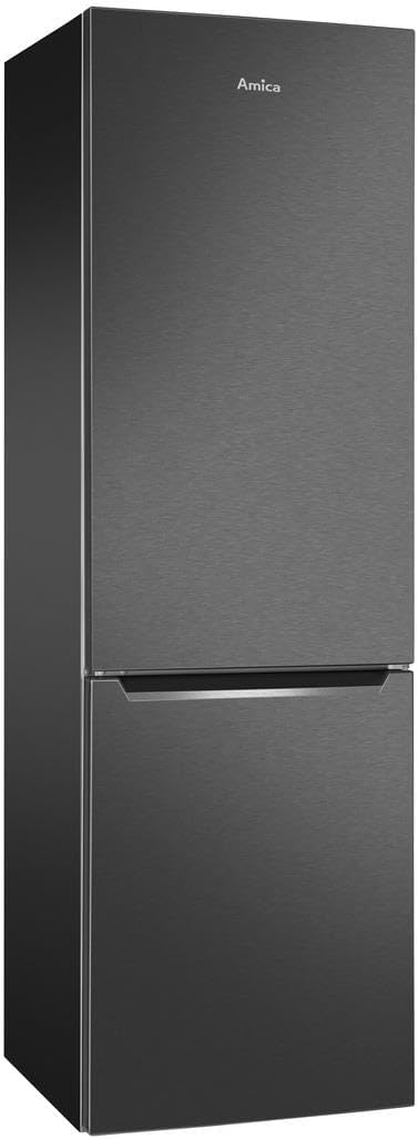 Amica KGCL 387 150 S Kühl-Gefrierkombination/Schwarze Edelstahloptik / 176cm Höhe/elektr. Steuerung/weniger Abtauen dank FrostControl/VitControl Schublade