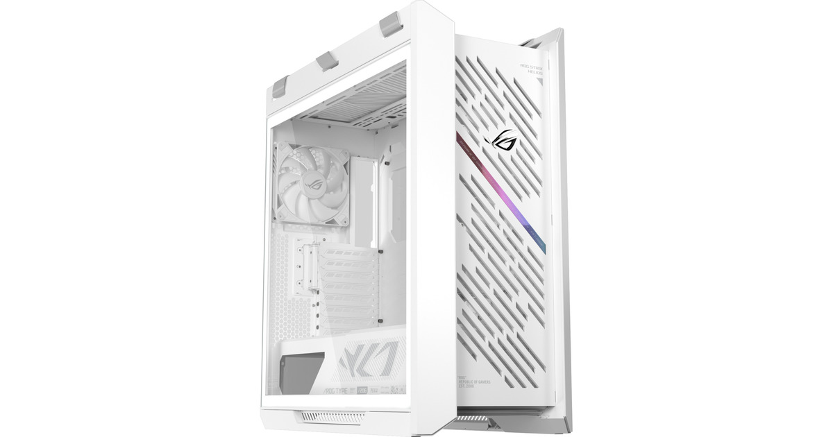ASUSROG STRIX HELIOS II GX601S midi tower behuizing  (Wit | 4x USB-A | 2x USB-C | RGB | Tempered Glass)