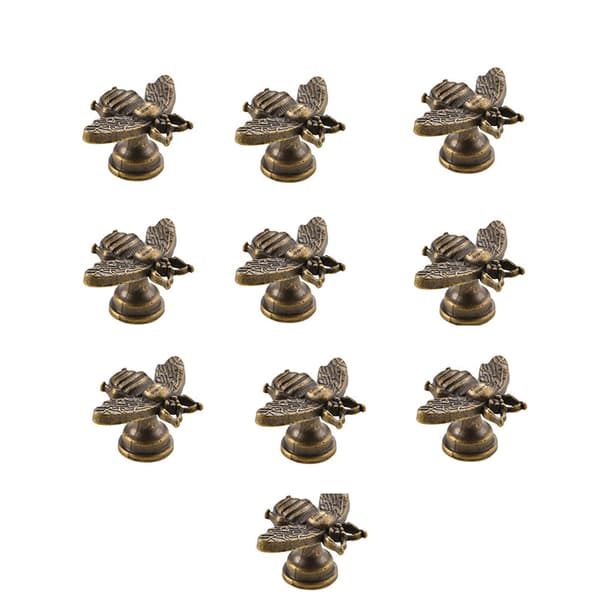 INF 10-Pack antikke messing skapknapper, enkelthulls skuffetrekk  Bee
