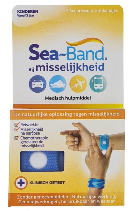 Sea Band Polsband kinderen blauw 1paar