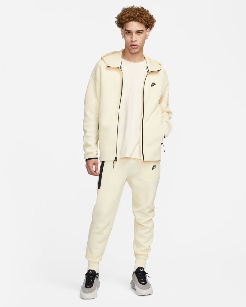 Sweat zippé à capuche Nike Sportswear Tech Fleece Beige Crème pour homme