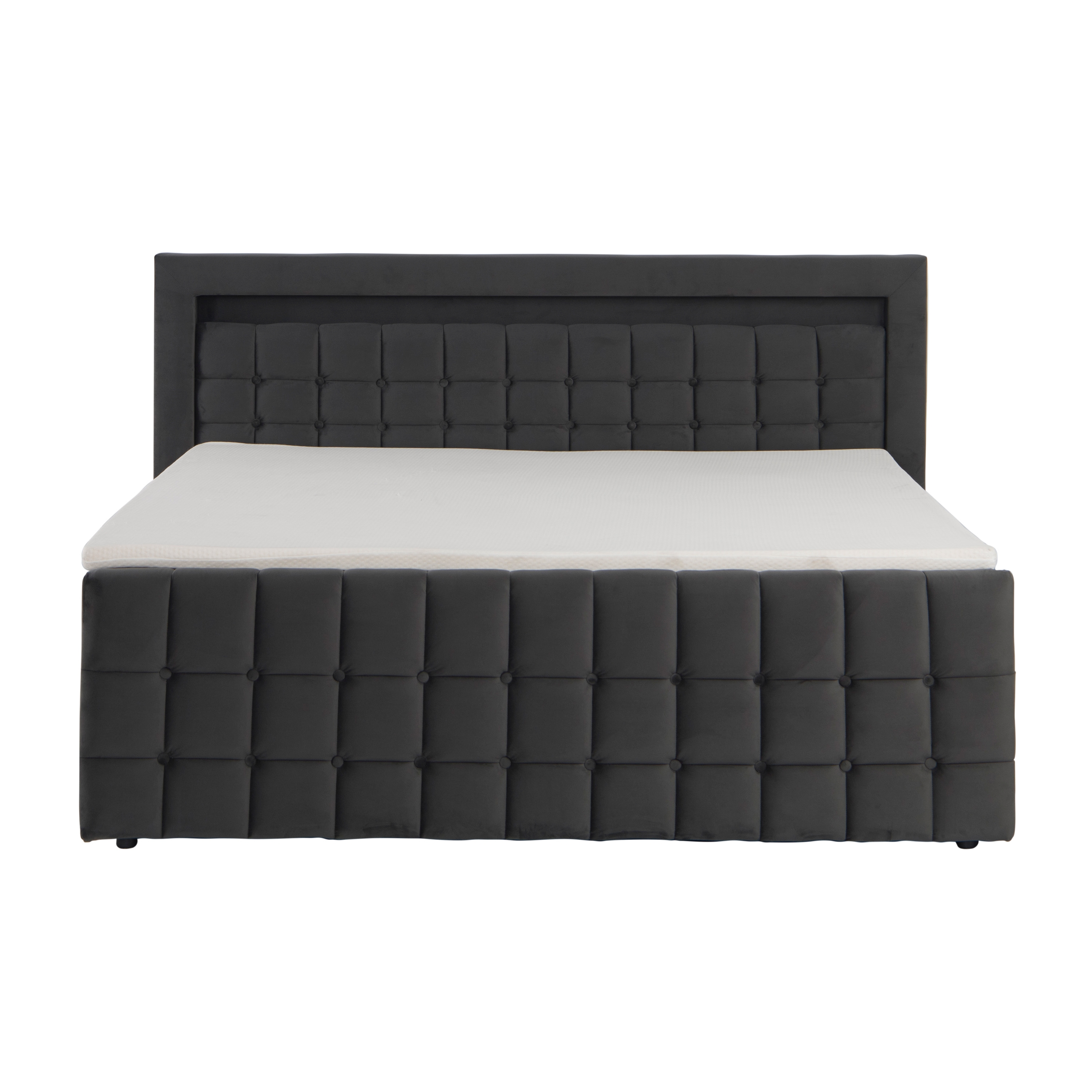 Polsterbett LED BEATA 160 x 200 cm anthrazit