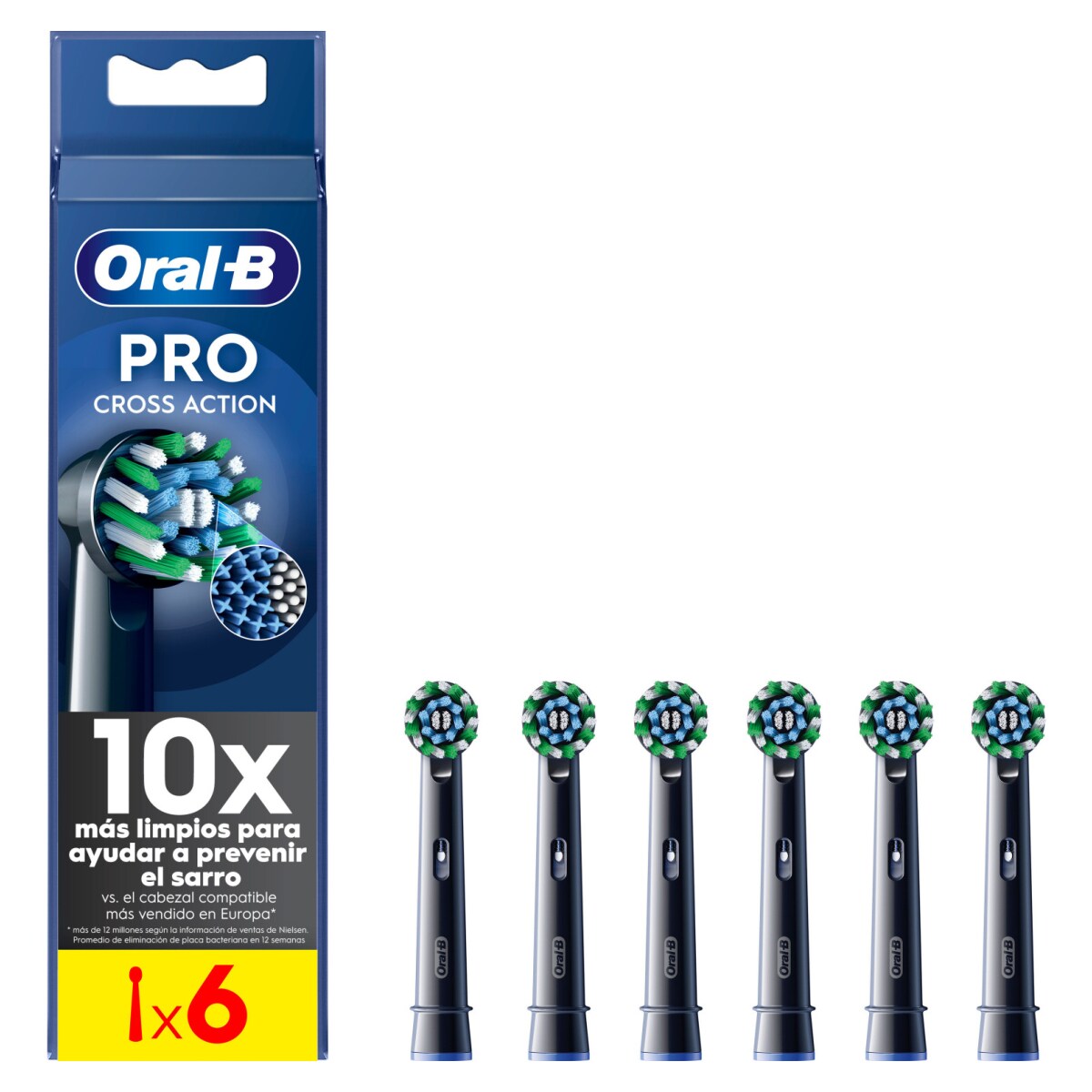 Oral-B Aufsteckbürsten Pro CrossAction Schwarz 6er