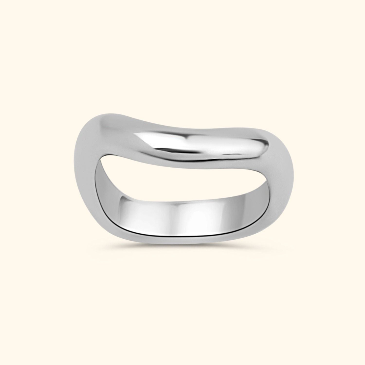 Bold Organic Wave ring silver