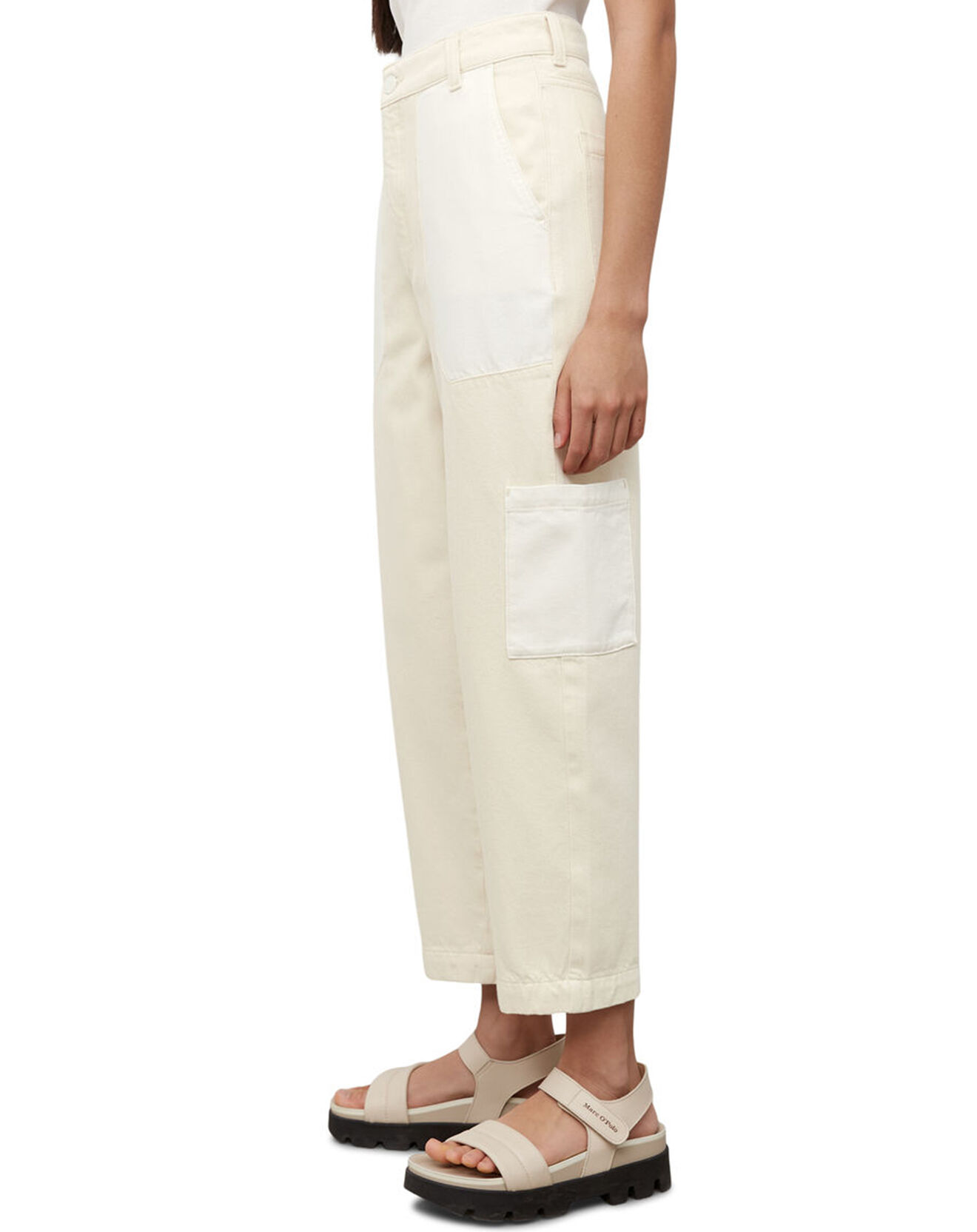 Marc O'Polo Jean Taille haute Oversize Patch blanc
