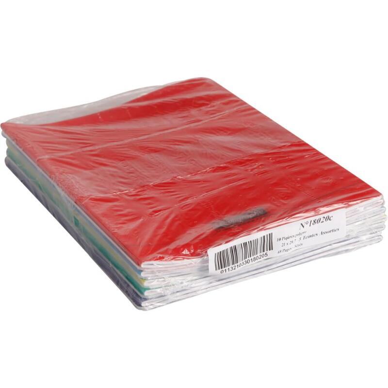 Cahier piqué 8000 POLYPRO A4 48 pages grands carreaux 90 g - Assortis