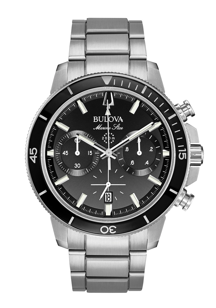 Bulova Marine Star Herrenchronograph Schwarz 96B272