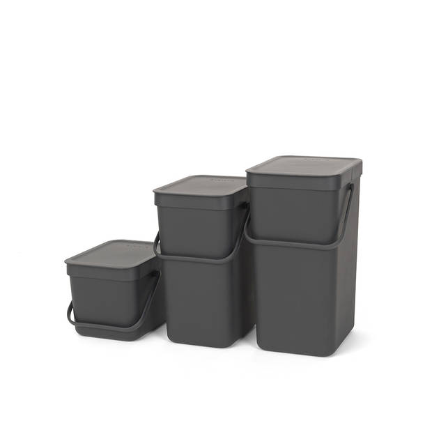 Brabantia Sort & Go afvalemmer 16 liter - Dark Grey