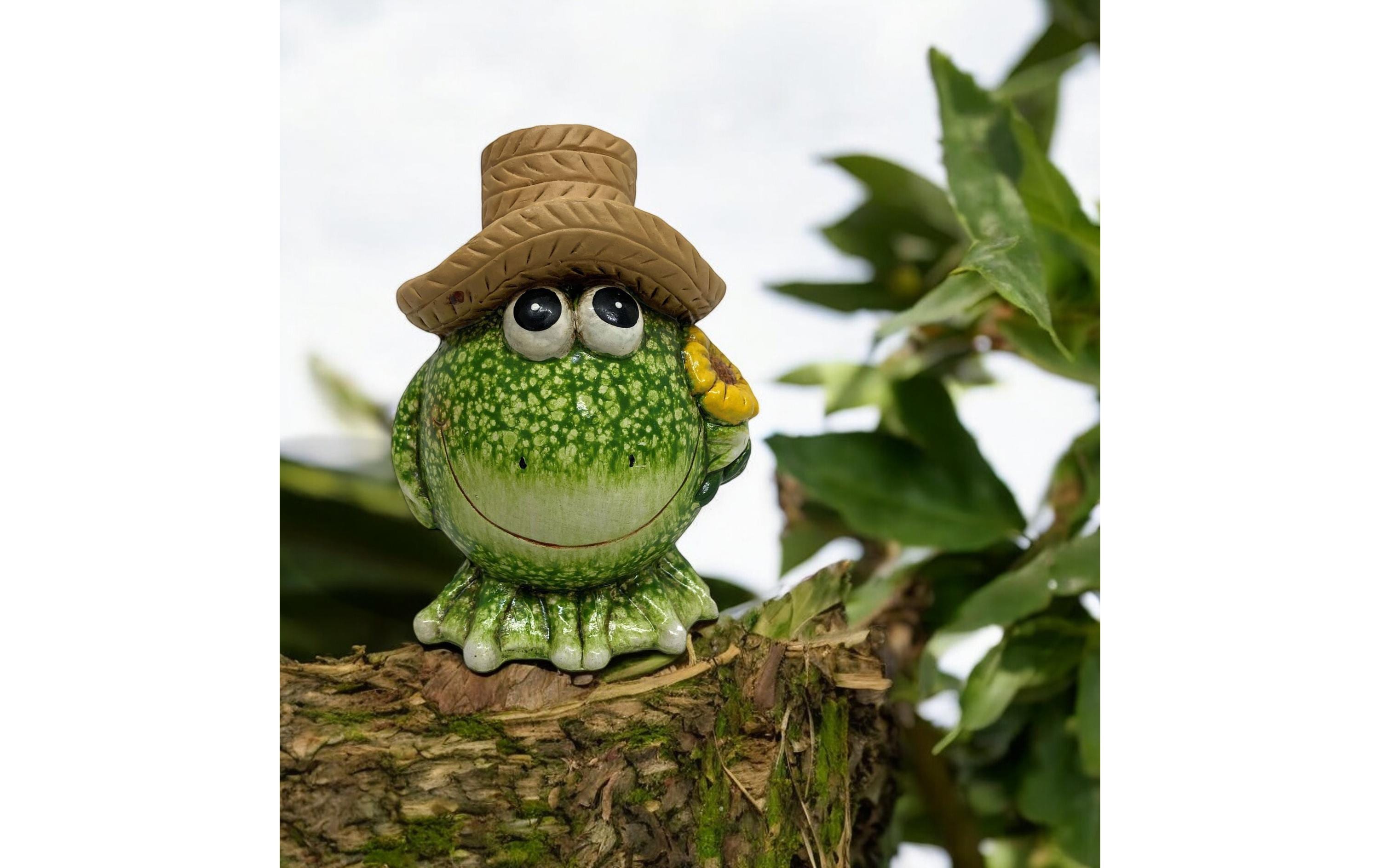 Dekofigur Frosch mit Blume 8.5 cmDekofrosch