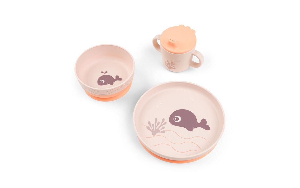 Kindergeschirrset Foodie Wally RosaGeschirr-Set mit Saugfuss