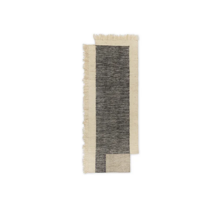 Ferm Living - Counter Teppichläufer, 80 x 200 cm, charcoal / off-white