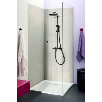 Grohe regendoucheset Quickfix Vitalio Start met handdouche en thermostaatkraan 2 standen zwart
