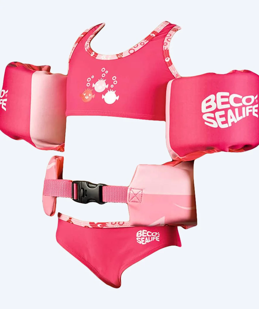Beco flyde-sæt (bælte og badevinger) til børn (2-6) - Sealife - Pink