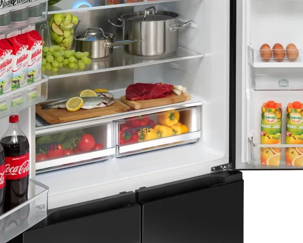 Concept LA8891BC, Fritstående, Fransk dør, Sort, LED, 560 L, SN-T