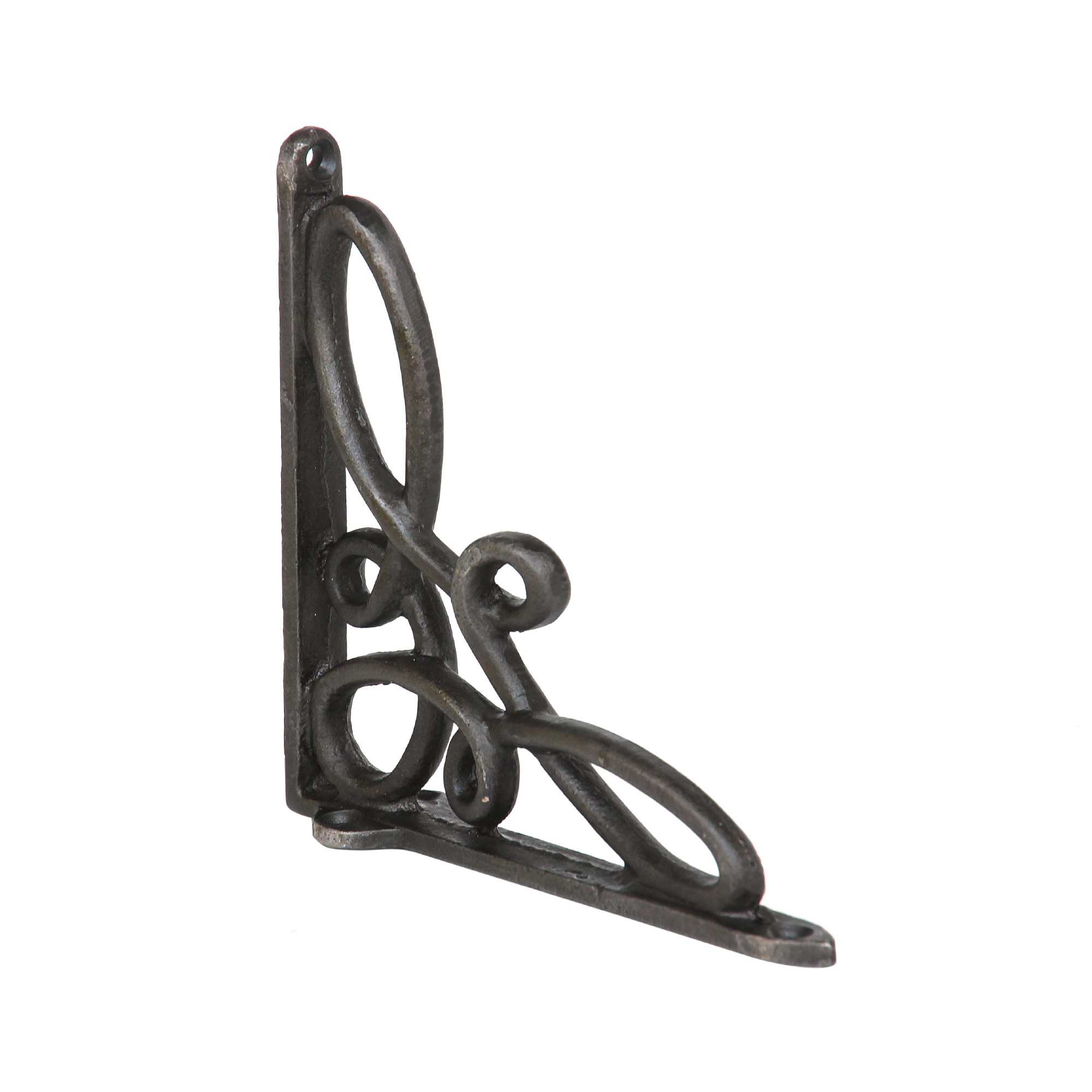 Regalwinkel aus Gusseisen, schwarz, T 11 cm, H 11 cm, B 2 cm von fischer's lagerhaus