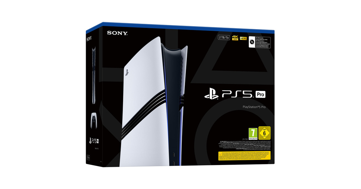 SonyPlayStation 5 Pro Digital Edition - 2 TB spelconsole  (Wit/zwart)