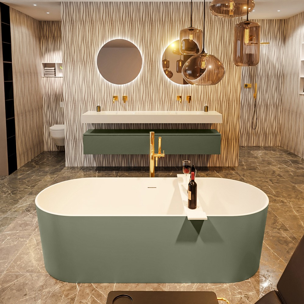 Mondiaz Noble vrijstaand bad 180x75cm kleur army/talc