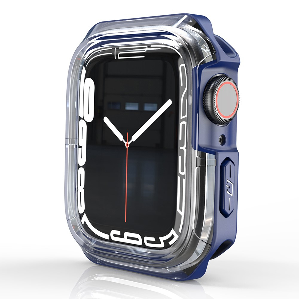 Apple Watch (41 mm) Hybrid Hardcase Bumper Hülle - Transparent / Blau