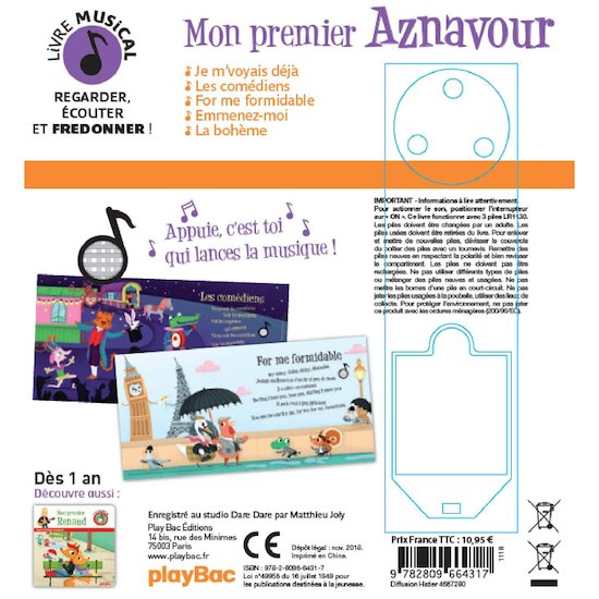 Livre musical Mon premier   Aznavour        de               PlayBac