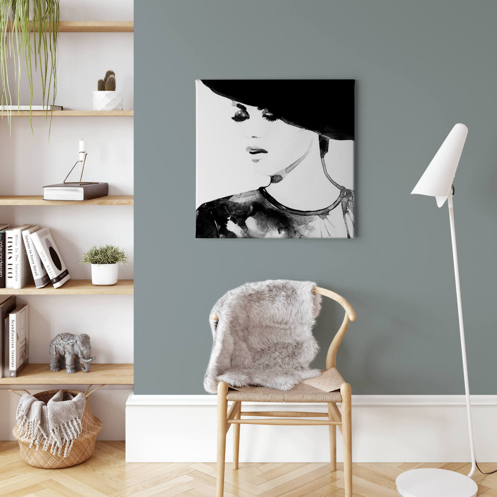 Leinwandbild FASHION VICTIM - schwarz-weiß - 50x50 cm
