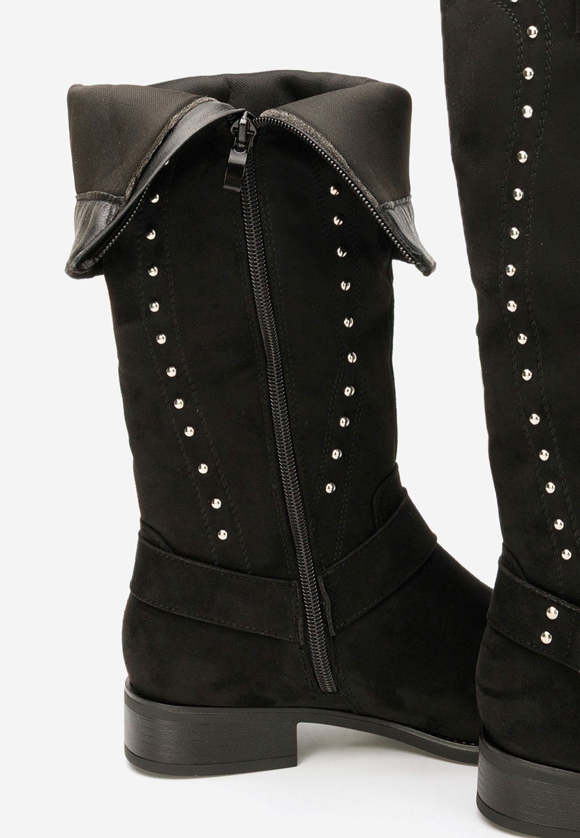Bottes à petit talon noires Nalira