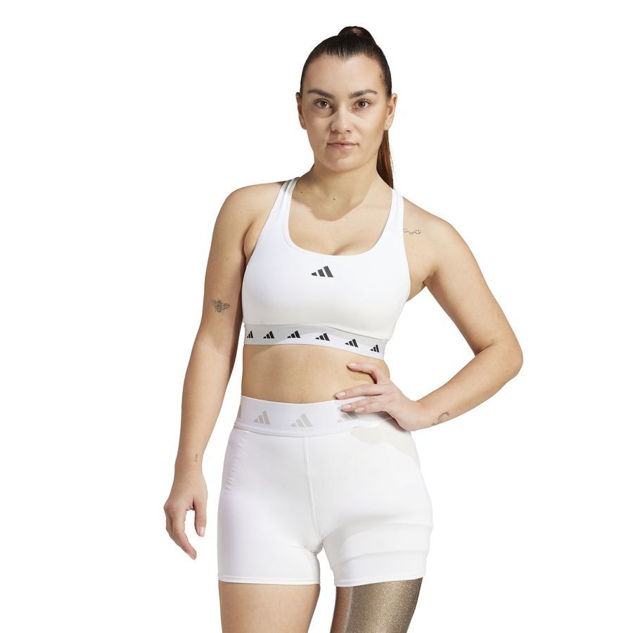 adidas Brassière Techfit PowerReact - Blanc/Noir Femme