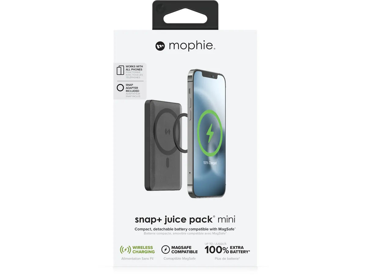 5000mAh MagSafe Magnetische Qi Wireless Snap  & Juice Pack USB C Powerbank (401107912) - Schwarz