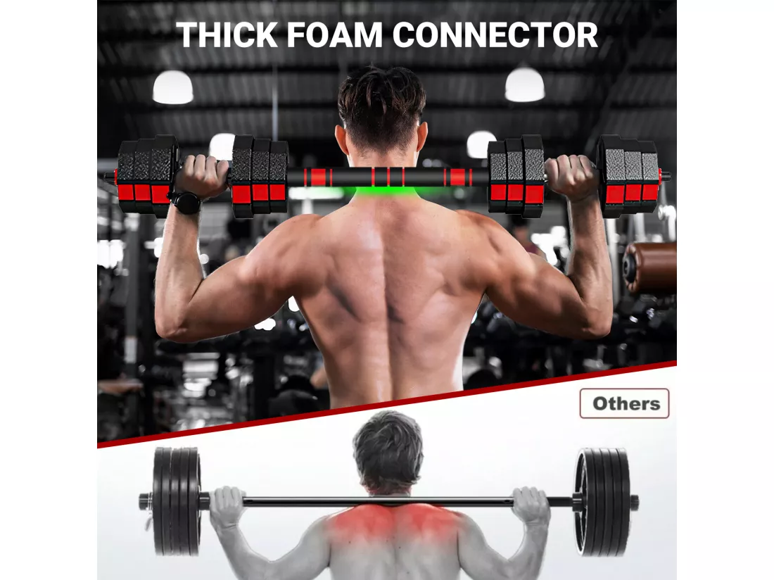 Ensemble d'haltère courtes ou longues ou kettlebell 3 en 1, Haltère réglable 20kg, pour Adaptés au Fitness à Domicile et à la Musculation