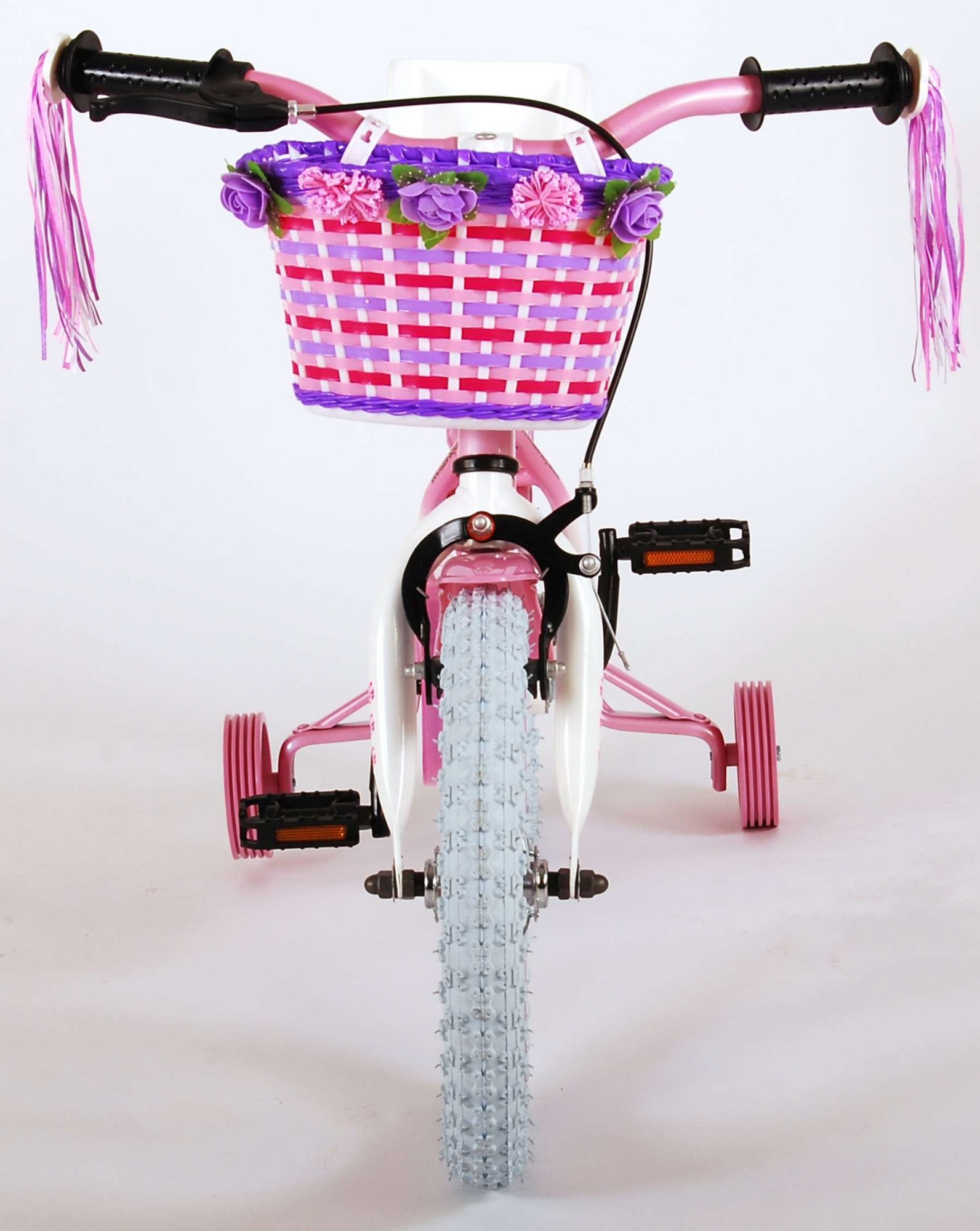 Kinderfahrrad Rose für Mädchen 14 Zoll Kinderrad in Pink/Weiß