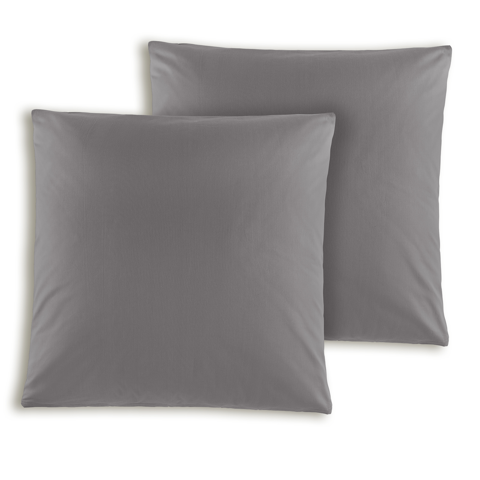 2er-Pack Kissenbezüge - stahlgrau - 80x80 cm
