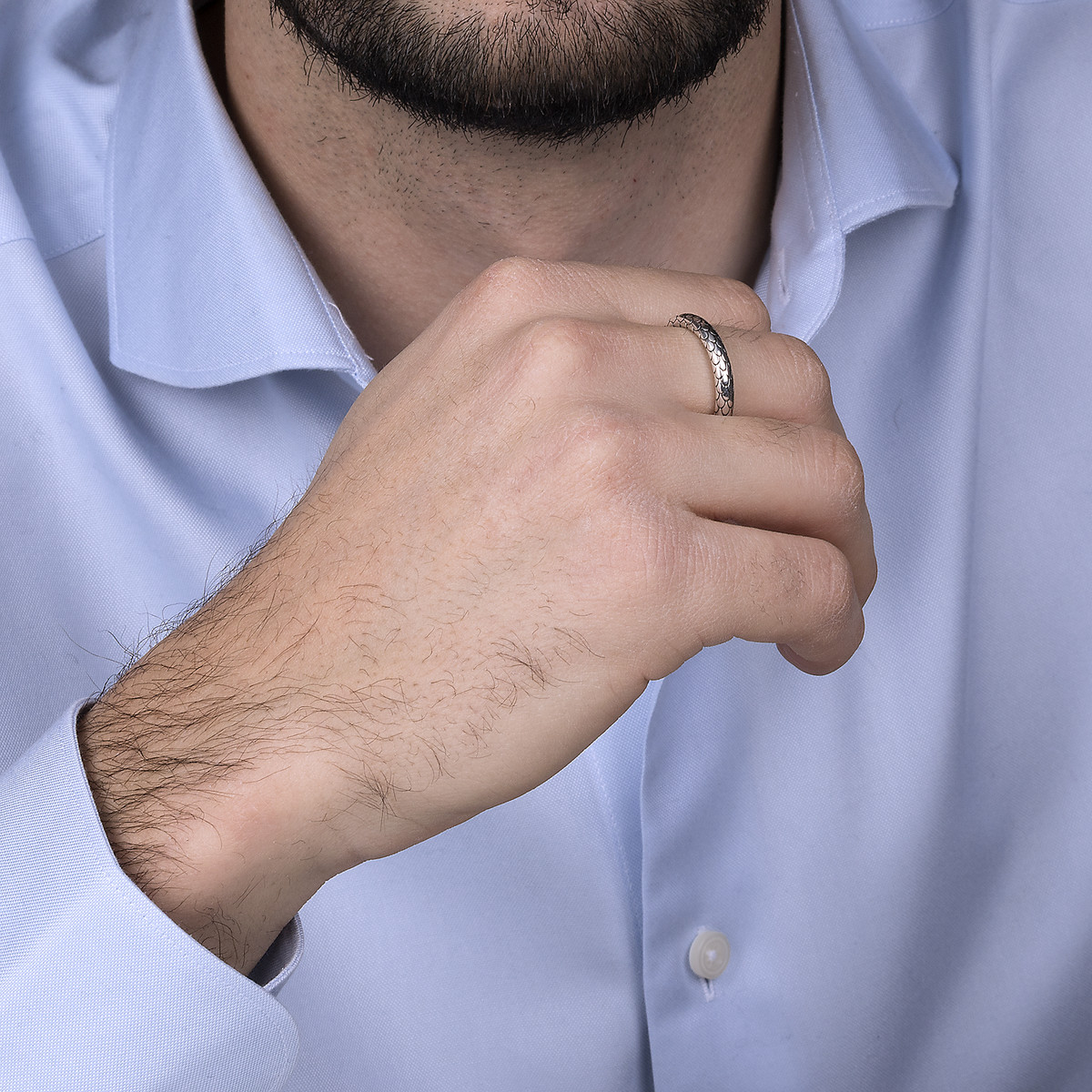 Bague argent 925 écailles