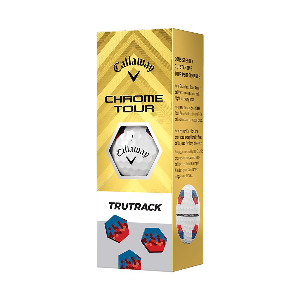 Chrome Tour TruTrack 24 Golfball Hvit/Blå/Rød