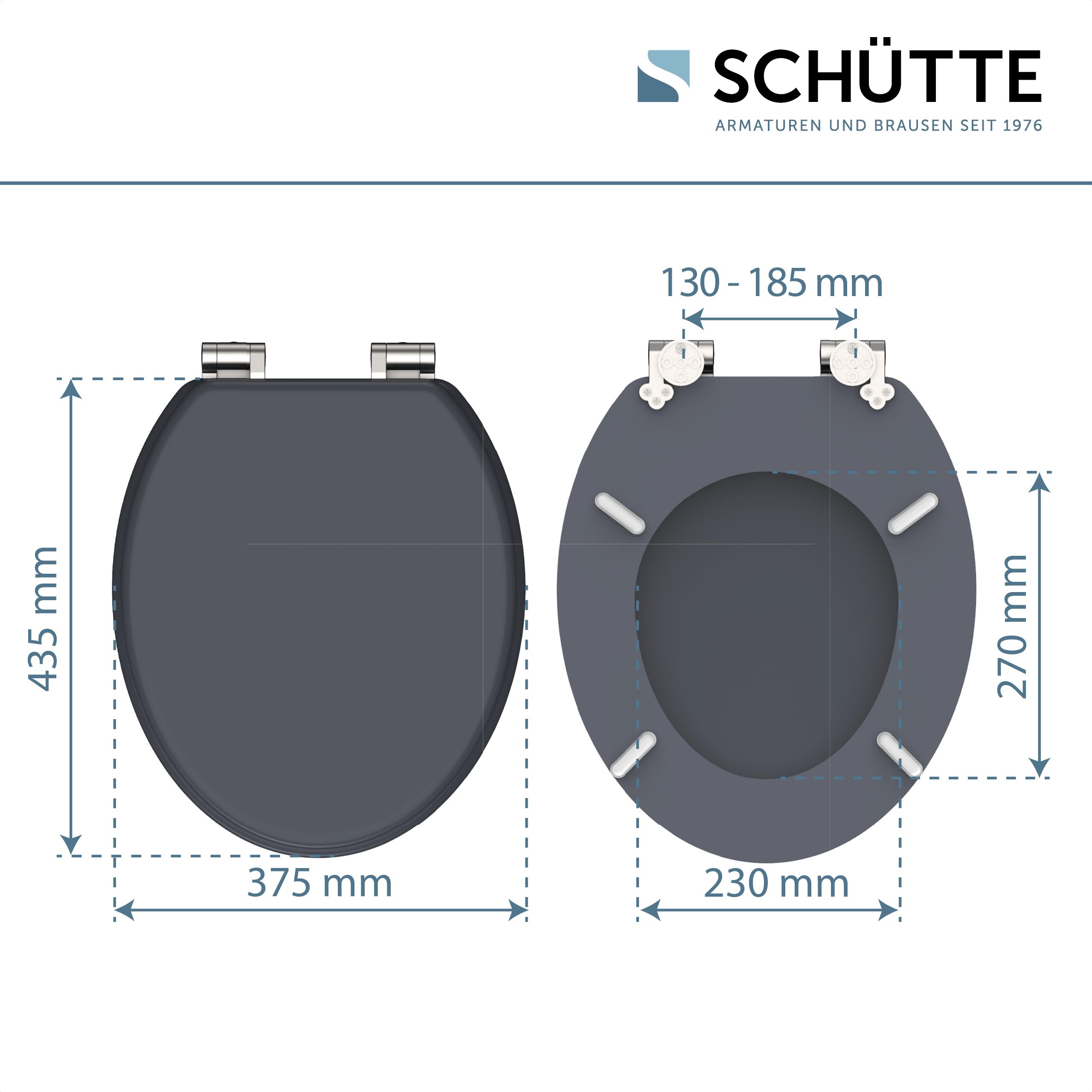 SCHÜTTE WC-Sitz SPIRIT ANTHRAZIT mit MDF Holzkern und Absenkautomatik