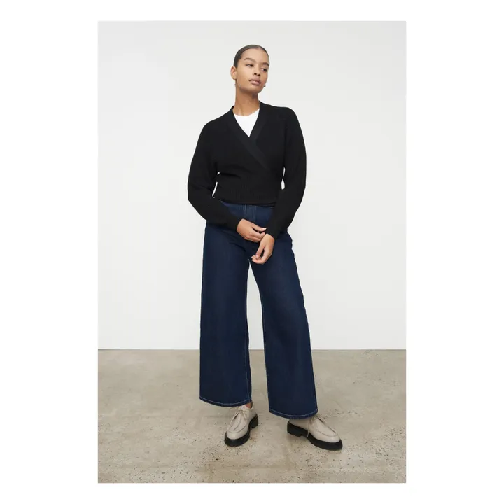 Kowtow Cardigan Croisé Composure Coton Bio | Noir