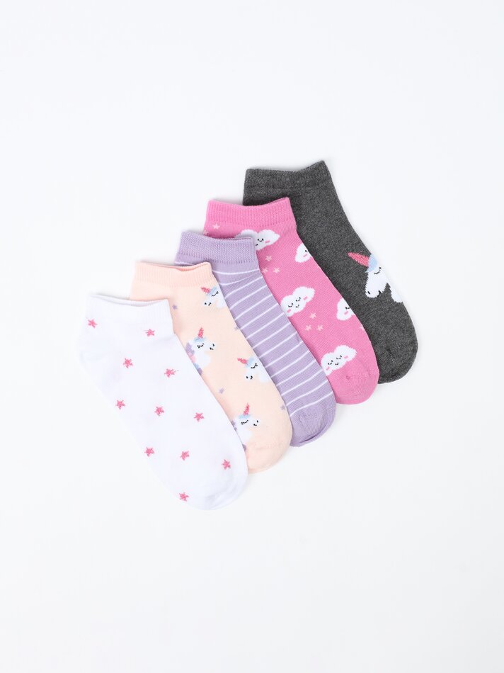 Pacote com 5 pares de meias até o joelho - Cores Variadas
