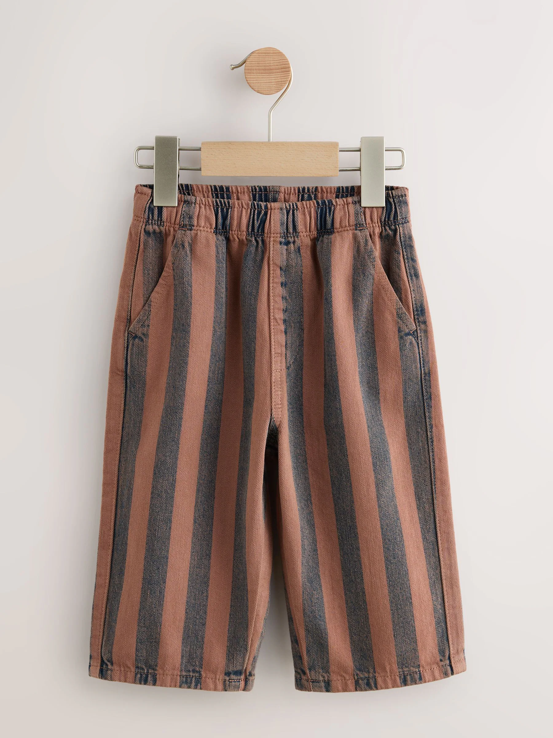 Roestbruin gestreept - Wijde broek met elastische taille (3mnd-7jr)