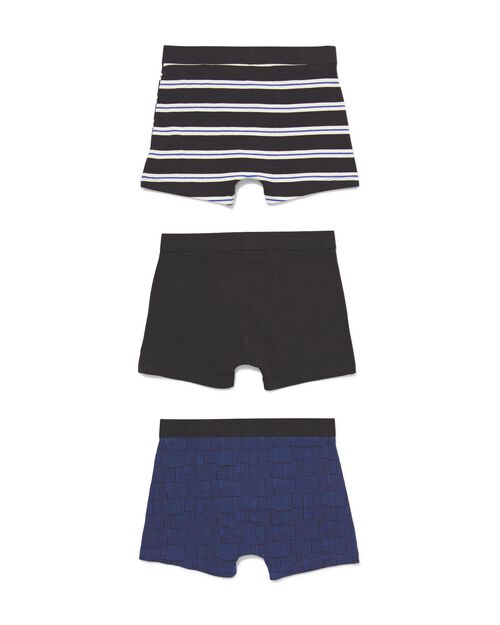 3 boxers enfant en coton/stretch noir