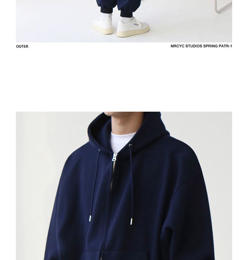 MRCYC - Effen hoodie met rits / Cropped harembroek met hoge taille