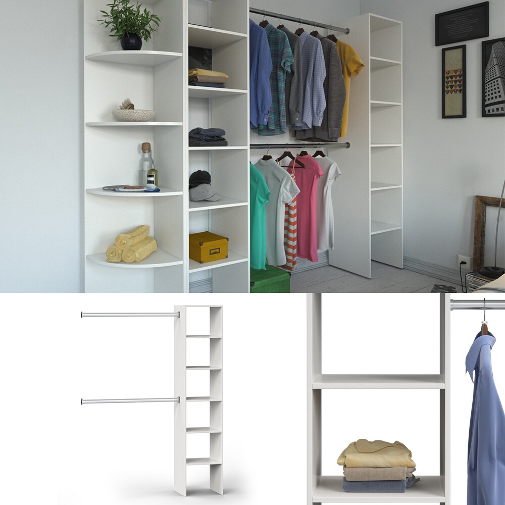 Vicco Kleiderschrank Visit begehbar Regal Kleiderständer Schrank 190cm Weiß