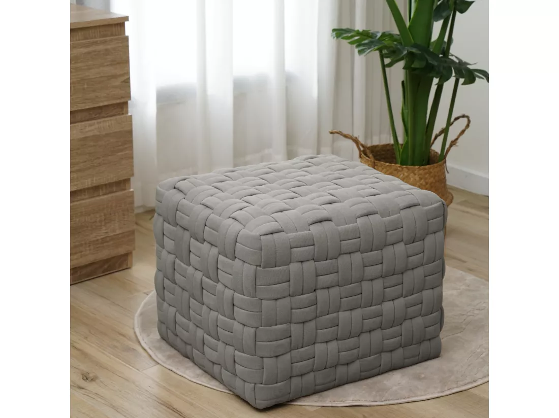 Tabouret pouf tressé