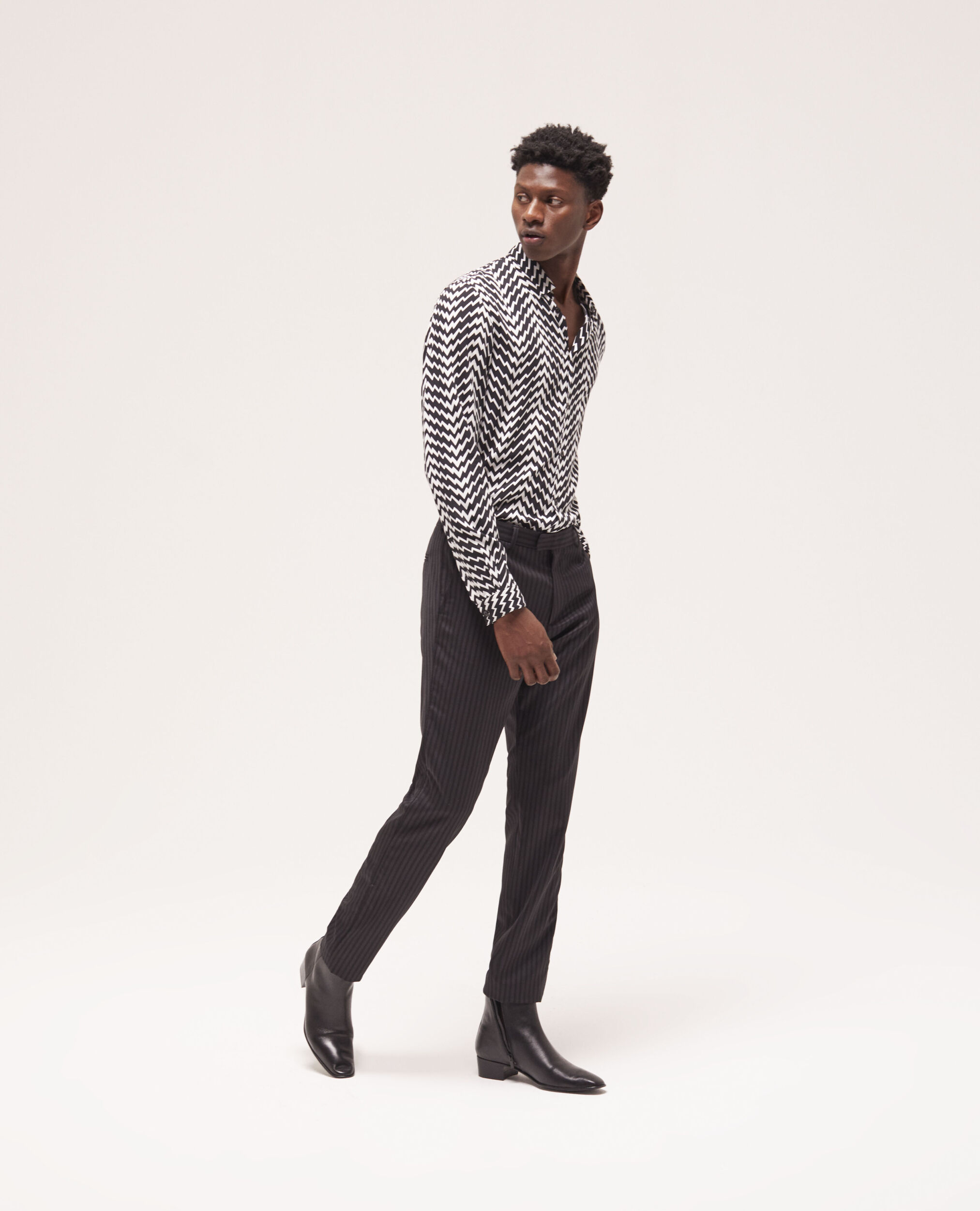 Pantalon de costume en laine à rayures
