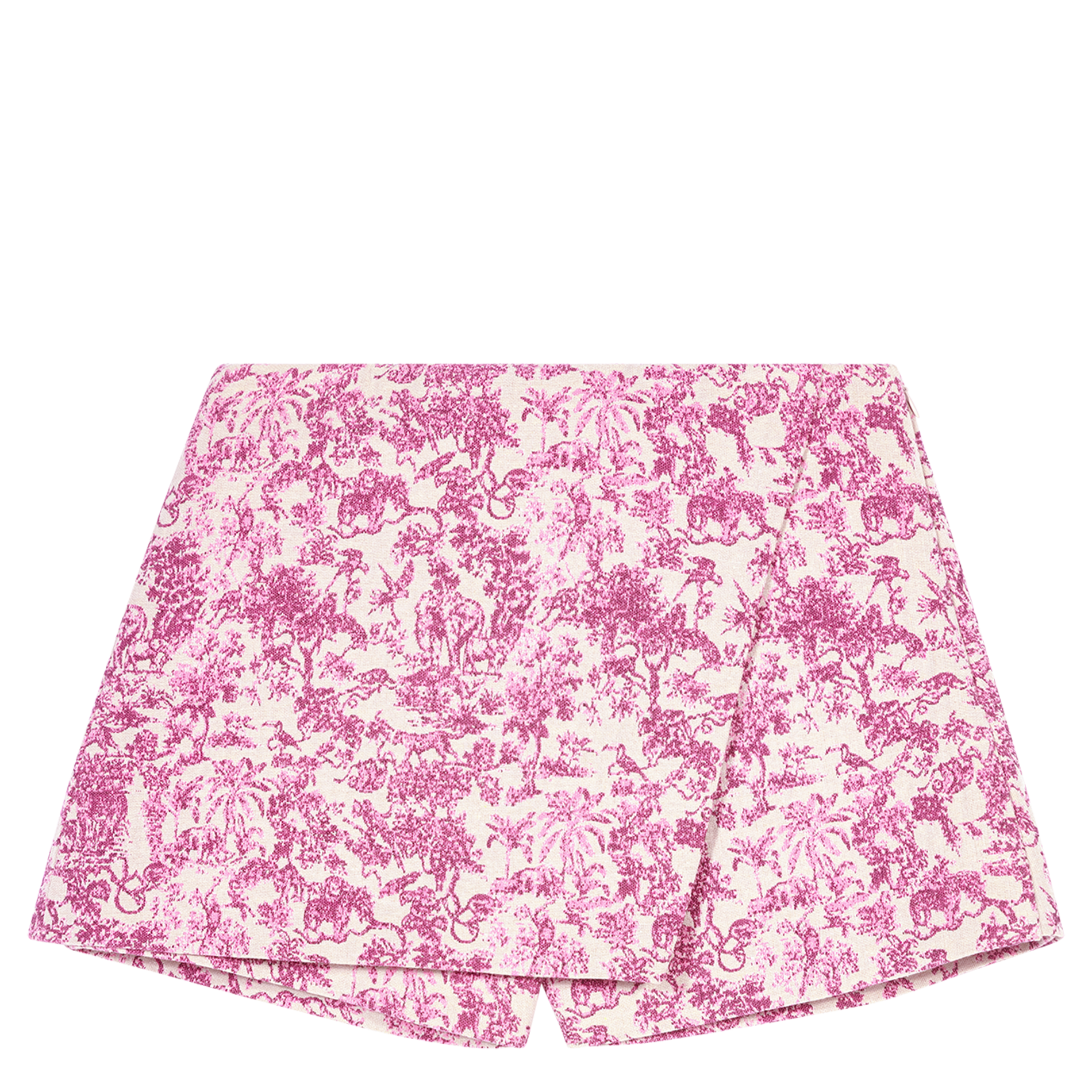 Mini jupe short imprimée en coton mélangé | Rose