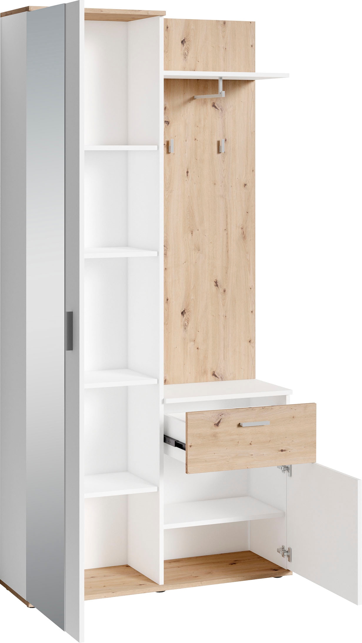 INOSIGN Kompaktgarderobe »Jakob« mit grossem Spiegel und Ablage, Breite 97 cm